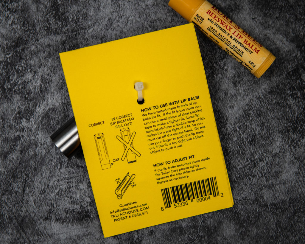 Tallac Carry Packaging for Chapstick Holder