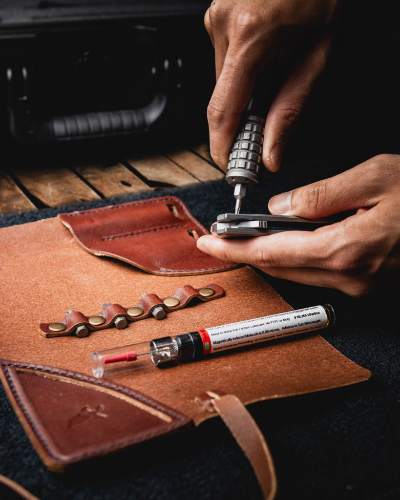 Leather Tool Roll Knife Kit