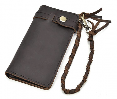 LUUFAN Genuine Leather Wallet with Leather Chain