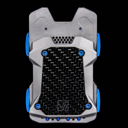 F22 Titanium Wallet Raw with Blue